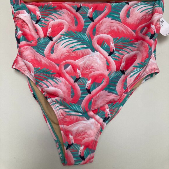 NWT Old Navy Maternity Flamingo High-Waisted Bikini Bottom Size XS Tropical Swim - Picture 1 of 3